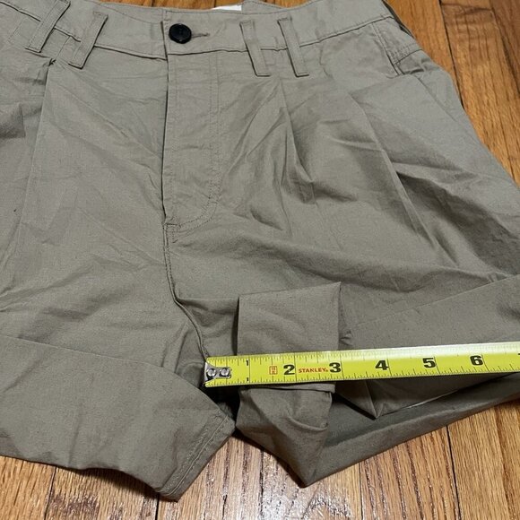 Citizens of Humanity Eugenie Pleated Poplin‎ Cuff Hem Short in Slate Khaki Sz 26 - Picture 10 of 12